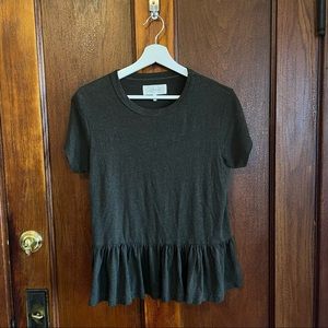 The Great. Green Peplum SS Tee